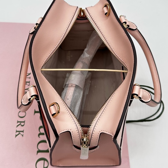 Kate Spade Madison Printed Medium Satchel Bag Conch Pink - Picture 9 of 13